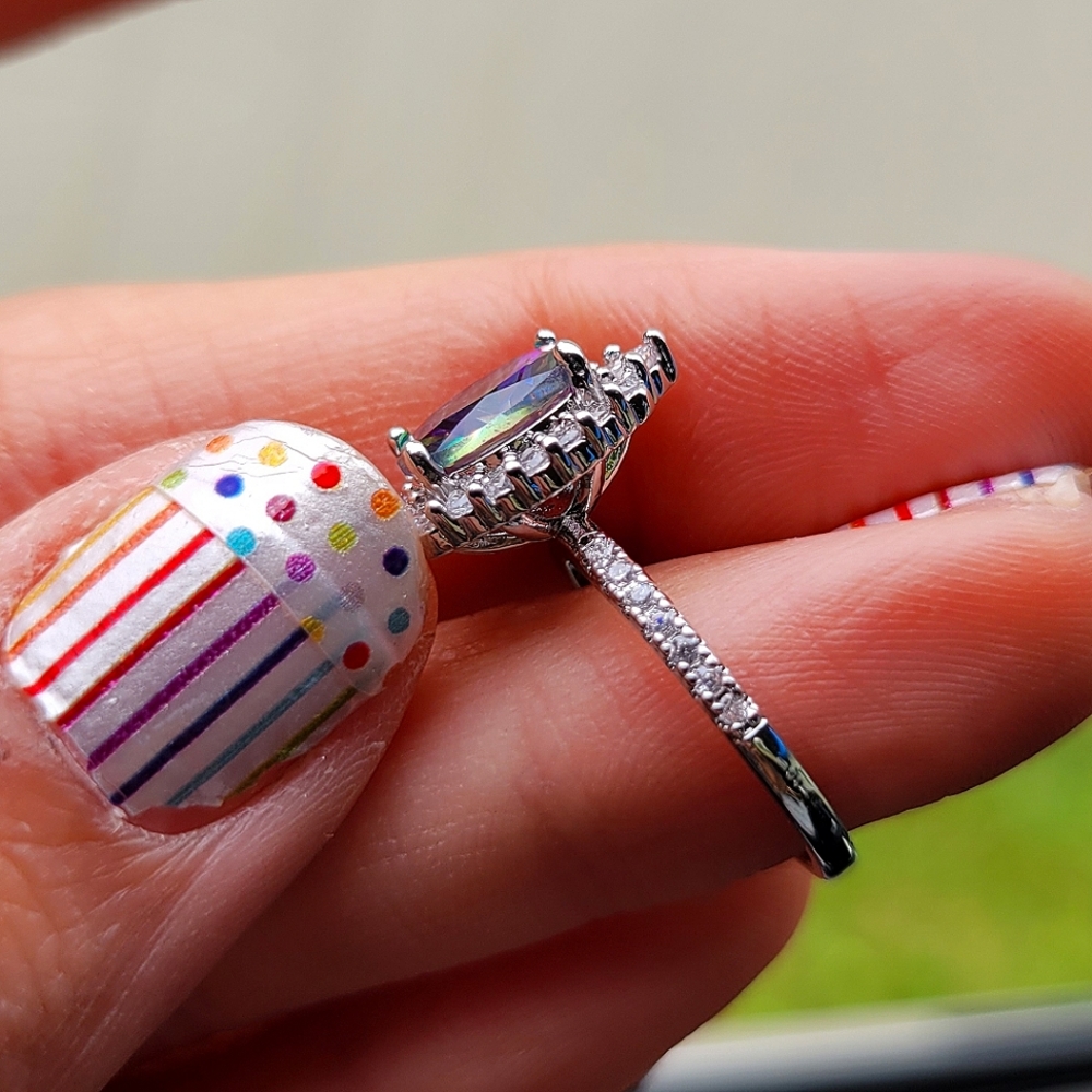 ROYAL Magical and Mystical Rainbow Aurora Borealis Crystal Diamond Princ⌠- Picture 3 of 6